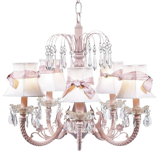 Pretty In Pink Waterfall Chandelier Contemporary Chandeliers by