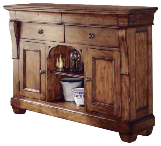 Kincaid Tuscano Solid Wood Sideboard With Wood Top - Traditional