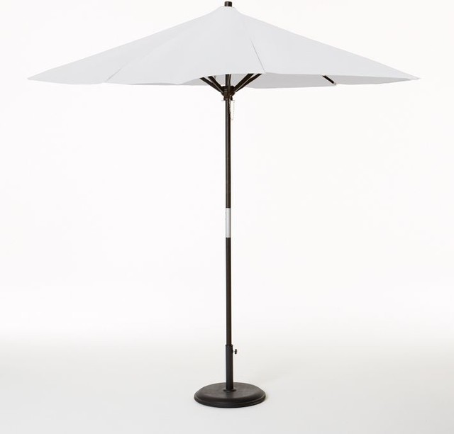 Round Wooden Umbrella, White Modern Outdoor Umbrellas by West Elm