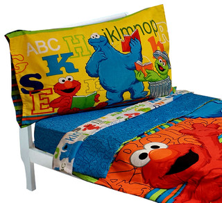 Sesame Street Toddler Bedding Elmo ABC 123 Comforter Sheets ...