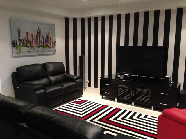 Striped Wallpaper Living Room Grey Striped Wallpaper Living Room Black White Brisbane Contemporary Rize Studios