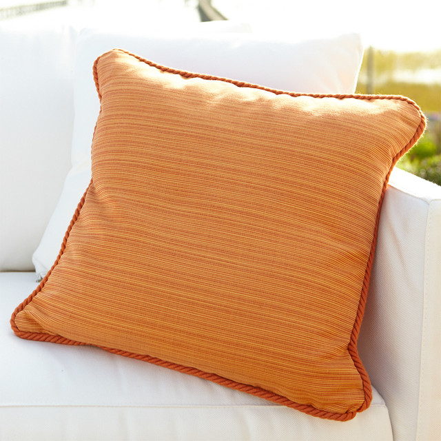 Orange Square Outdoor Pillow Traditional Outdoor Cushions And