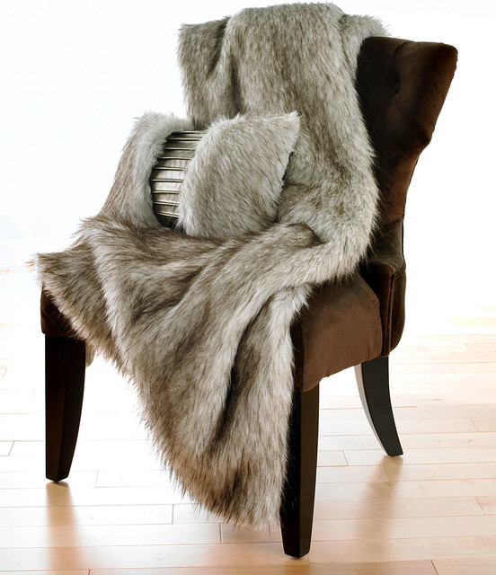 Faux Fox Fur Siberian Throw Transitional Throws by Bliss Home