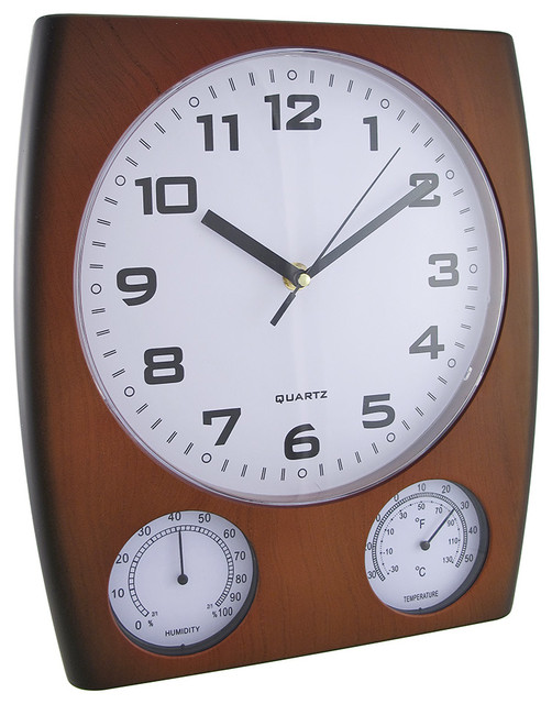 3in1 Weather Station Wall Clock Hydrometer Thermometer Traditional