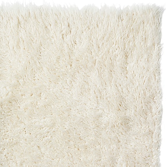 Pure EcoFriendly Wool Flokati Shag Rug, White, 5' X 7' Midcentury