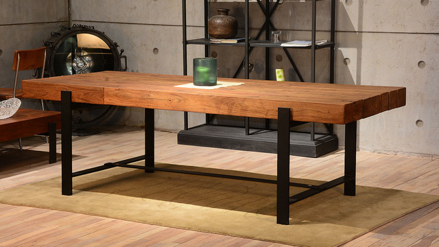 Industrial & Wood Modern Rustic Dining Table - Industrial - Dining Room