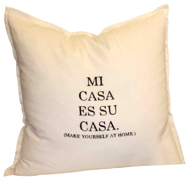 Mi Casa es su Casa Flour Sack Pillow, Large Decorative Pillows by