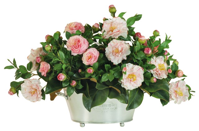 Garden Camellia Centerpiece - Traditional - Artificial Flower