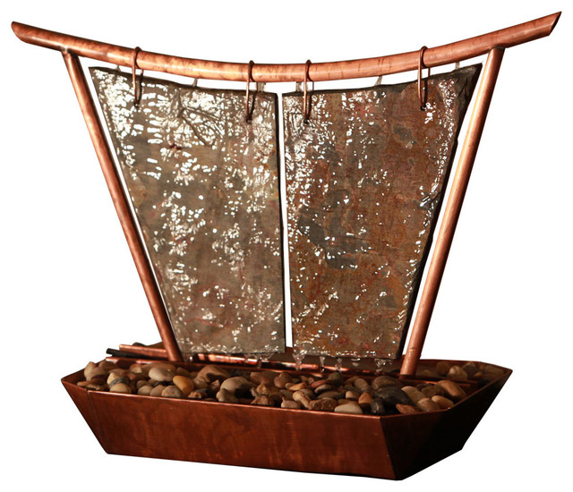 Sunnydaze Phoenix Copper and Slate Tabletop Fountain asianindoorwater