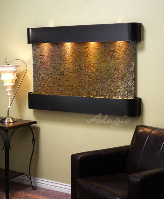 The Sunrise Springs Wall Water Feature Modern Indoor Fountains san diego by Water