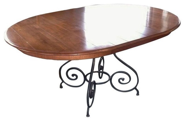 Pre-owned Ethan Allen Round Cherry Table - Contemporary - Dining Tables