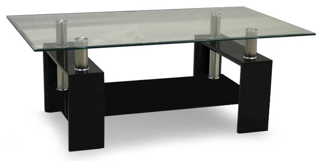 Modern Black Glass Coffee Table