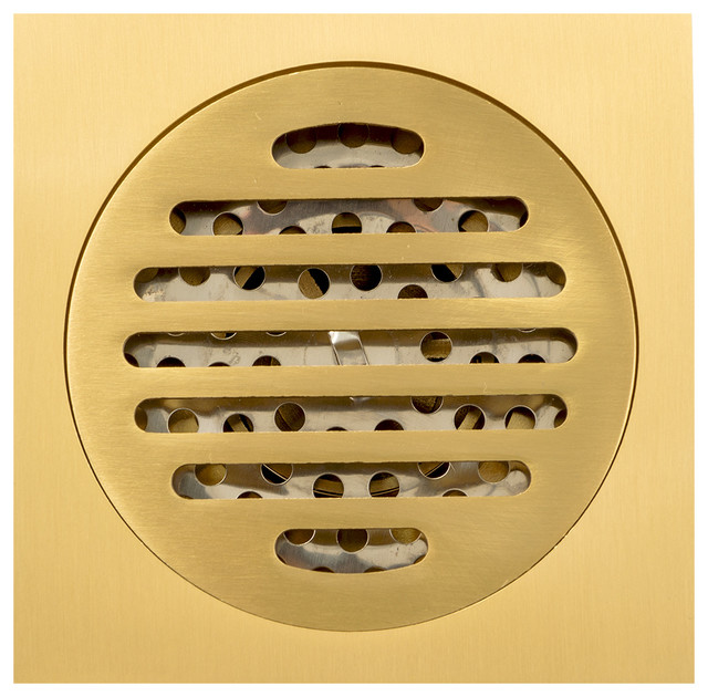 AKDY 4" x 4" Square Brass Bathroom Shower Floor Drain Removable Cover AGZD1 ZD3 Contemporary