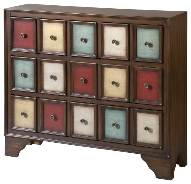 Brody Multicolored Wood 3drawer Accent Chest Contemporary Accent