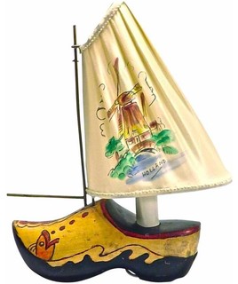 Dutch Wooden Shoe Boat Lamp - Mediterranean - Table Lamps - new york 