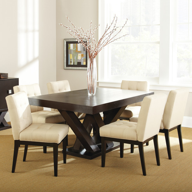 Steve Silver Tiffany 7 Piece Dining Room Set in Dark Espresso Cherry