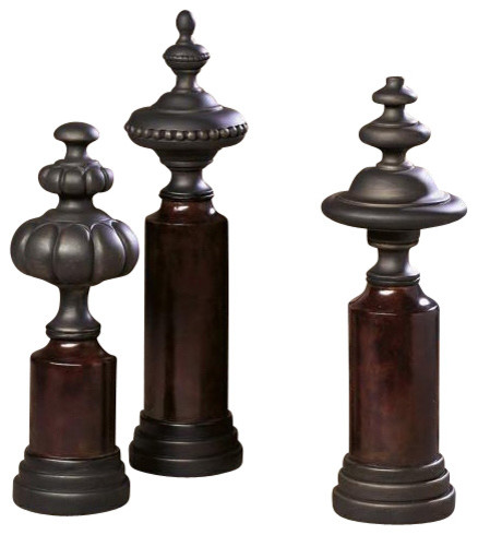 3 pc decorative table top finials contemporary 3 pc decorative table top finials contemporary