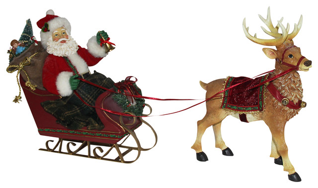 santa with reindeer figurine