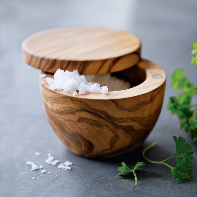 Olive Wood Salt Keeper Contemporary Serveware by WilliamsSonoma