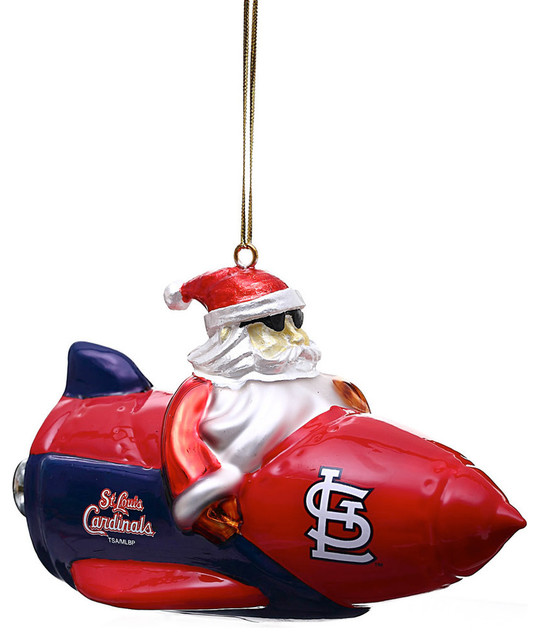 st louis cardinals glass rocket santa christmas ornament st louis cardinals glass rocket santa christmas ornament
