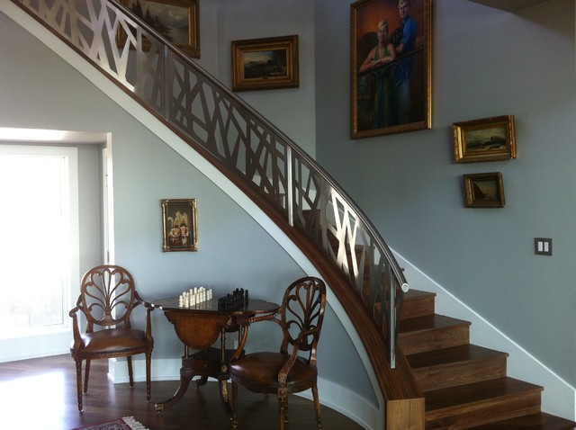 JGB Custom Homes eclectic-staircase Eclectic Staircase Austin Eclectic Staircase Austin JGB Custom Homes eclectic-staircase