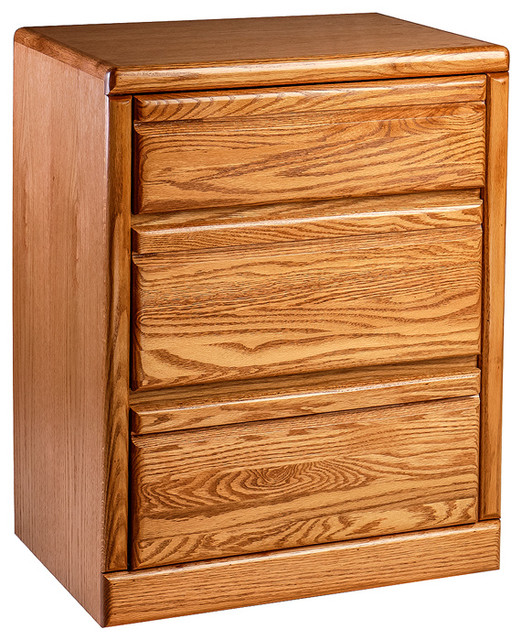 Bullnose Oak 3Drawer Nightstand Transitional Nightstands And