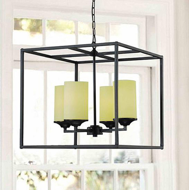 Matte Black 4light Pillar Chandelier Contemporary Chandeliers by