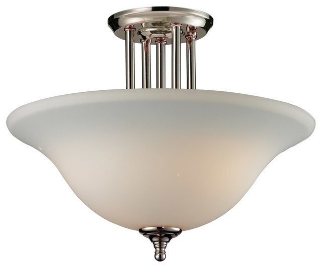 ZLite 2108SF Athena 3 Light SemiFlush Mounts in Chrome Transitional