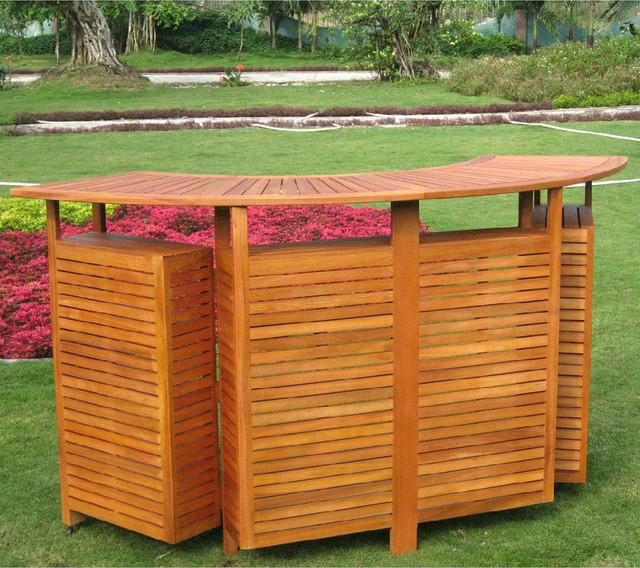 International Caravan Royal Tahiti Outdoor Balau Wood Folding Bar