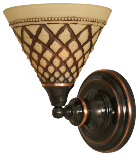 Toltec 40-BC-7185 Black Copper Finish Wall Sconce with 7