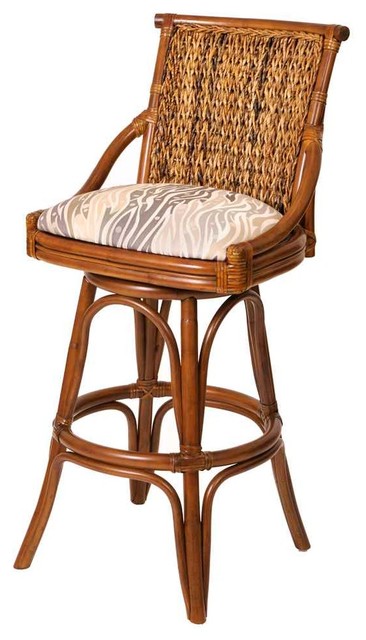 Swivel Counter Stool (Kuna Daffodil) - Tropical - Bar ...
