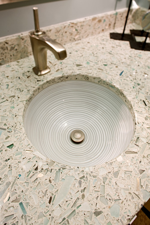 Vetrazzo Palladian Grey Glass Bathroom Countertop