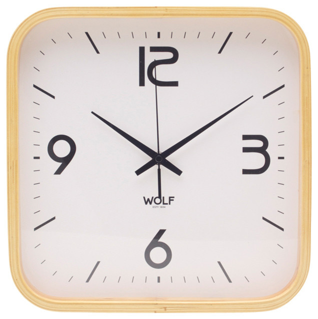 Square Wall Clock, White Modern Clocks by WOLF