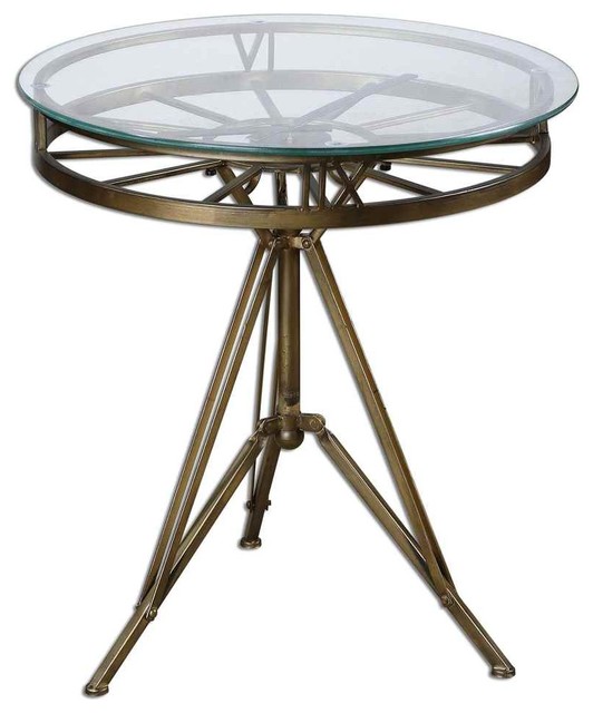 Brass Clock Table Contemporary Side Tables And End Tables by