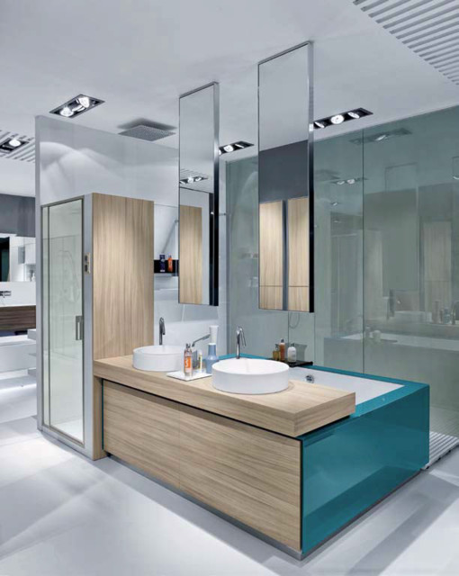 ceiling mounted minimalist mirrors - Modern - Bathroom ...