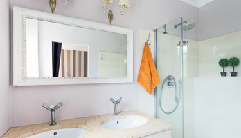 Custom Size Mirrors Bathrooms | custom size mirror with decorative white frame Custom Size Mirrors Bathrooms | custom size mirror with decorative white frame