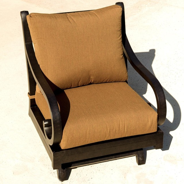 Avondale Cast Aluminum Rocking Patio Club Chair Modern Outdoor