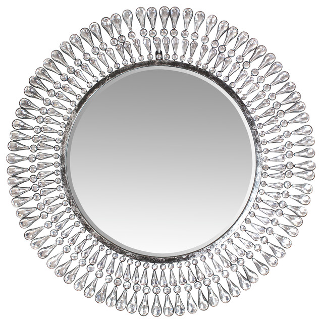Paige Rhinestone Wall Mirror Contemporary Wall Mirrors by Aspire