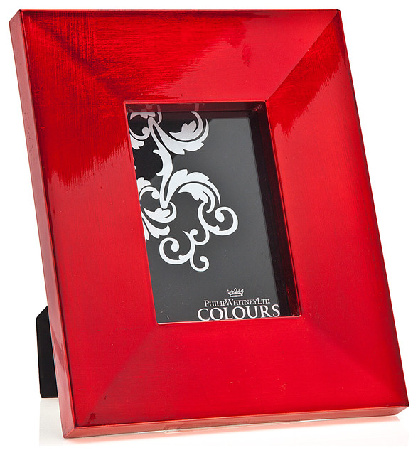 Metallic Red Color Frame, 4"x6" Contemporary Picture Frames by