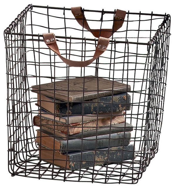 Square Wire Baskets, Set of 5 Traditional Baskets by Bliss Home