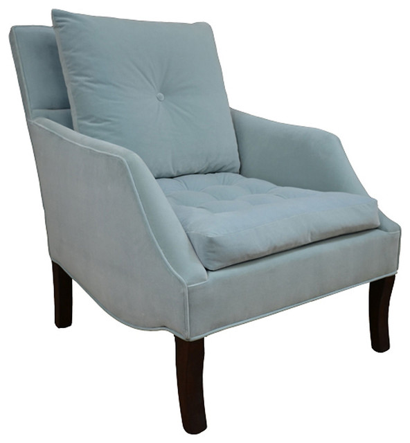 Miley Tufted Chair, Light Blue Contemporary Armchairs And Accent Chairs