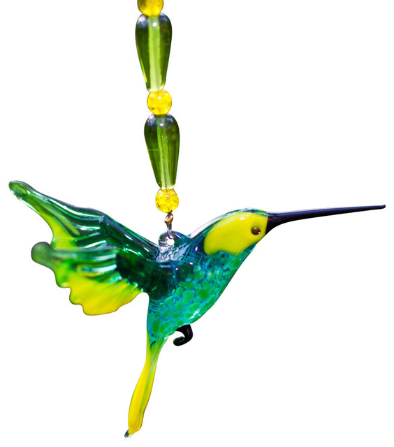 Handmade Hanging Hummingbird Ornament, Great Garden Art Decor
