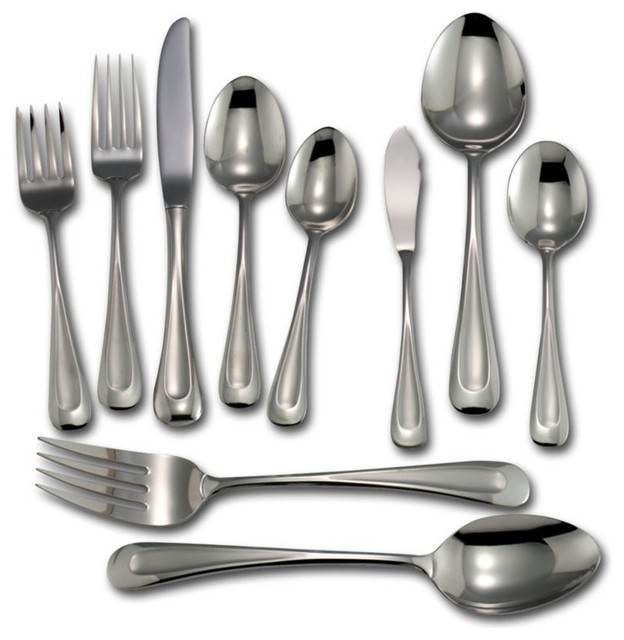 Oneida Satin Sand Dune 45Piece Flatware Set Traditional Flatware