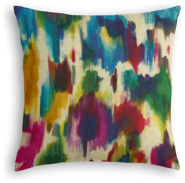 Jewel Tone Dappled Watercolor Custom Pillow Modern Decorative
