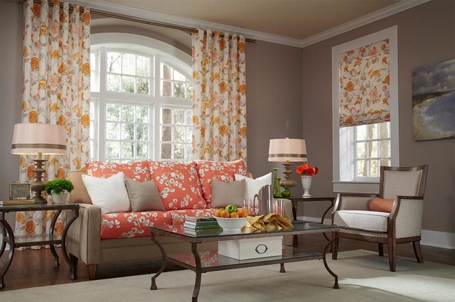 floral curtains living room