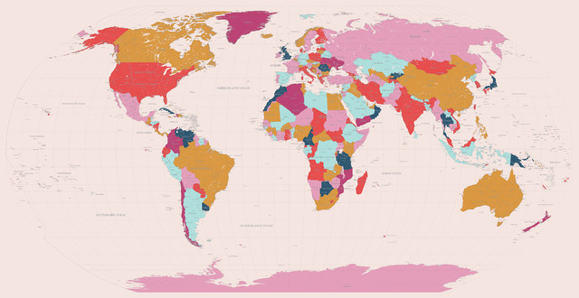 It's Your World wall map contemporary-wallpaper Colorful Map Wallpaper Colorful Map Wallpaper It's Your World wall map contemporary-wallpaper