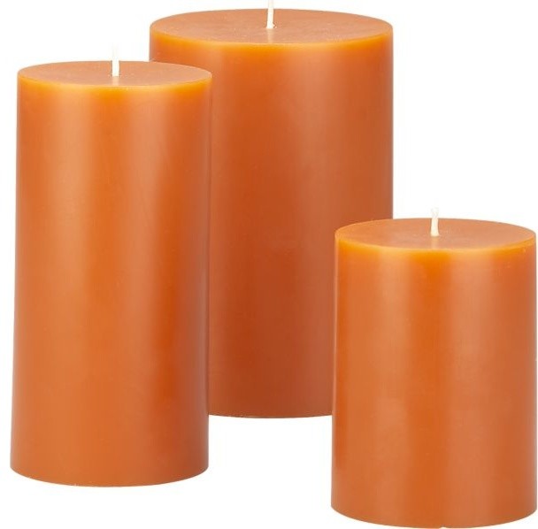 Orange Pillar Candles Traditional Candles by Crate&Barrel