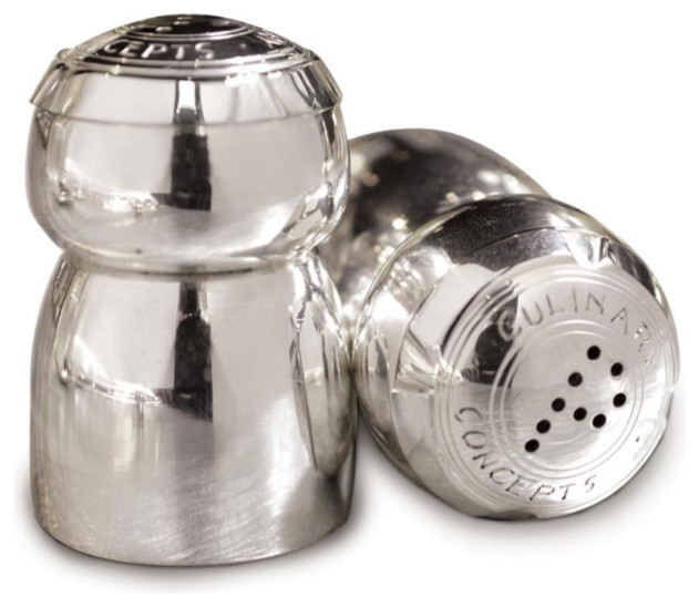 Champagne Cork Salt & Pepper Set Contemporary Salt And Pepper
