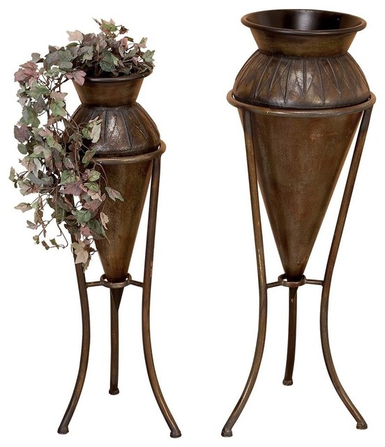 Vase Planters with Stand Set of 2 Contemporary Vases by ShopLadder
