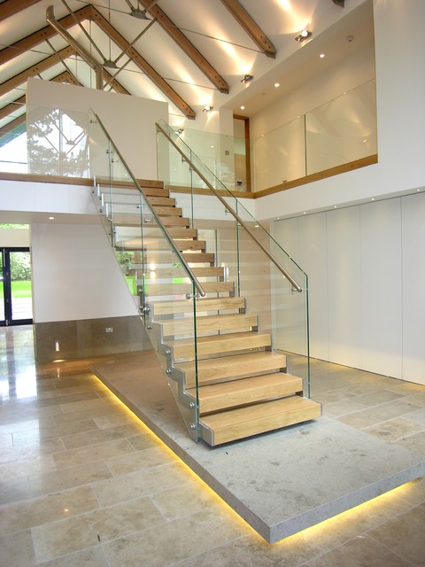 Staircase West Midlands Highfield House Straight Staircase contemporary-staircase